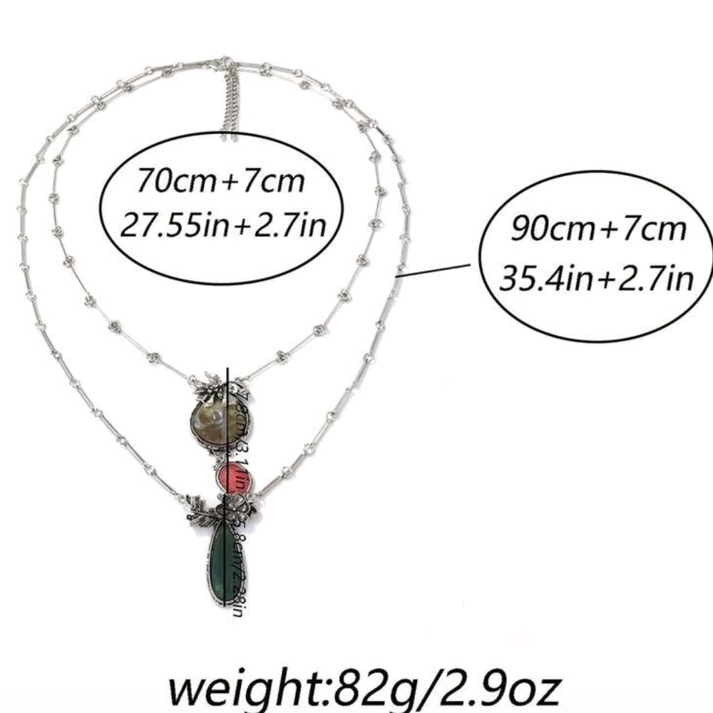 Elegant Silver and Green Pendant Necklace - Picture 5 of 5